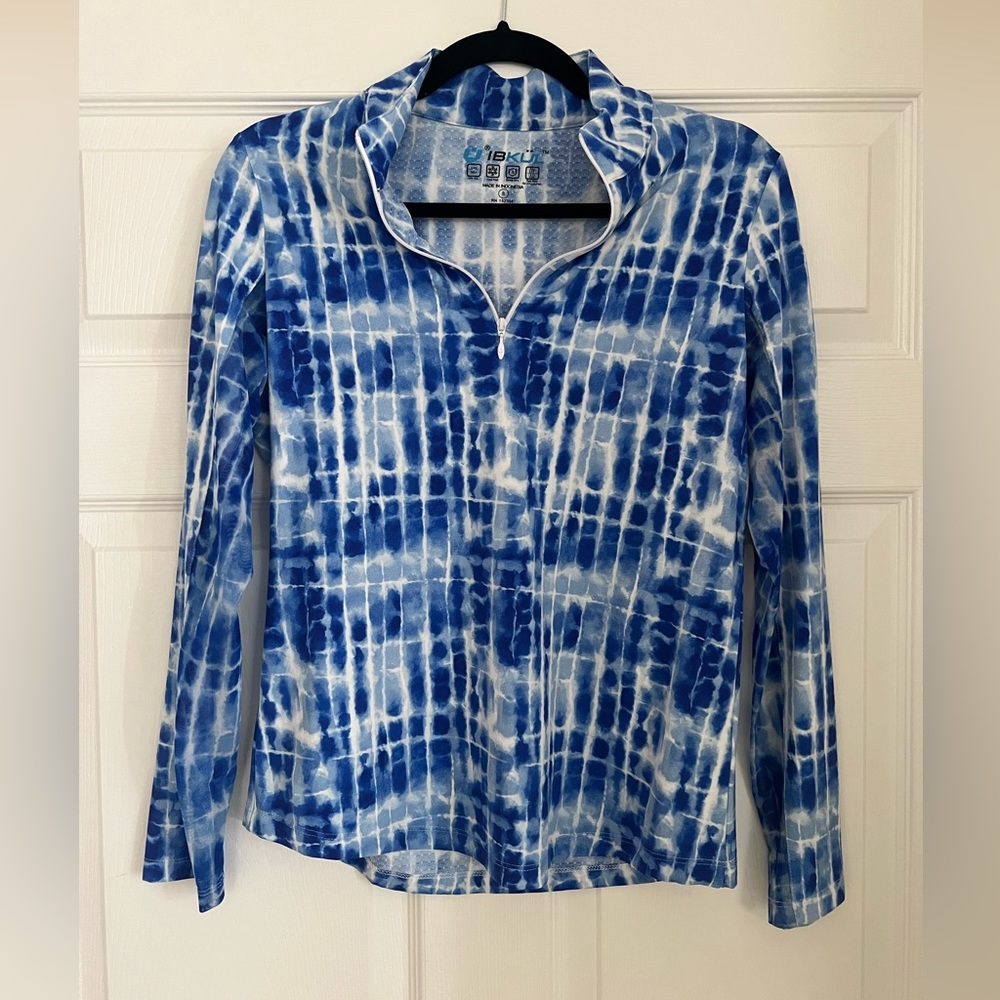 IBKUL Quarter Zip Long Sleeve Top